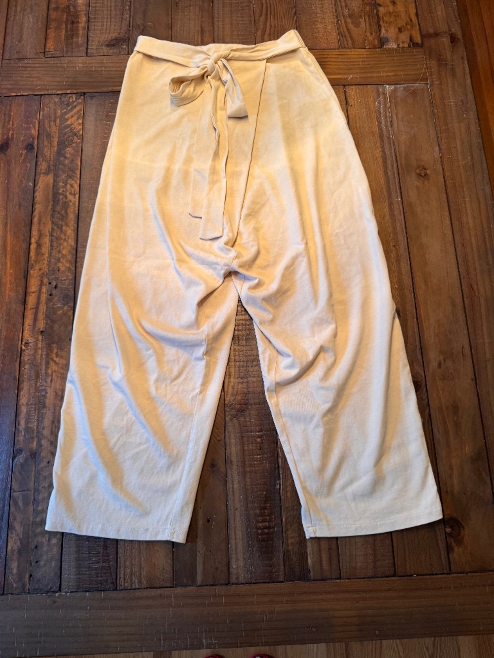 Zara Cross Over Wrap Front Wide Leg Pant. Beige Color. Size Large